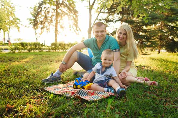 Family in park