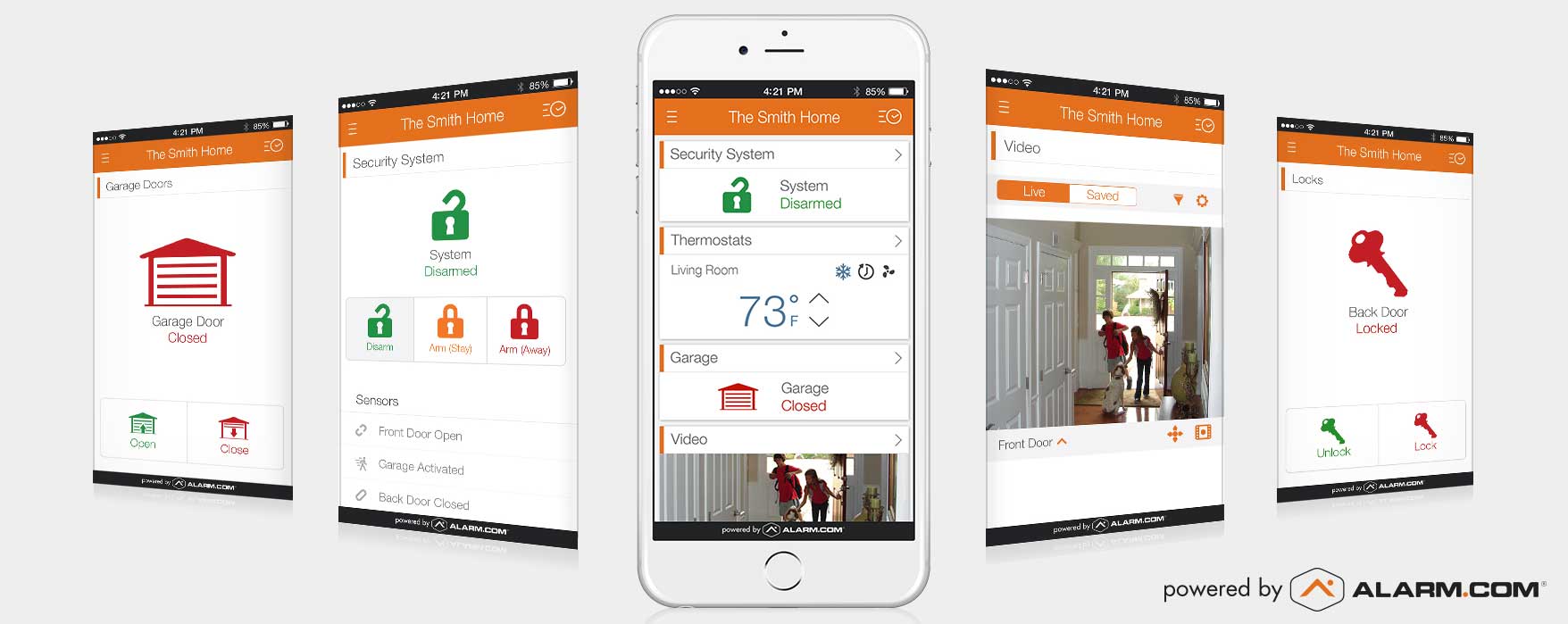 Home security on smart phone