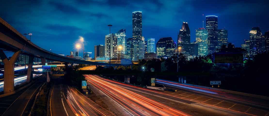 Houston skyline at night