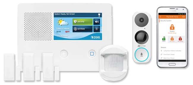 Home security control panel and doorbell camera